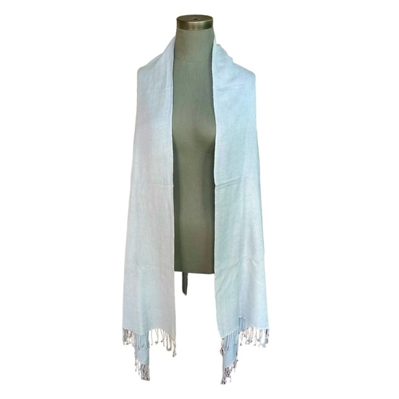 Scarf With Fringe Light Grey Pashmina Women’s Scarf Neck Warmer Shawl Wrap - Picture 3 of 4